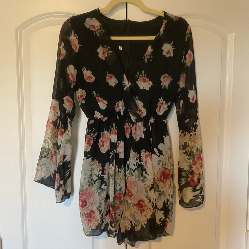 Long Sleeve Floral Romper